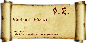 Vértesi Rózsa névjegykártya
